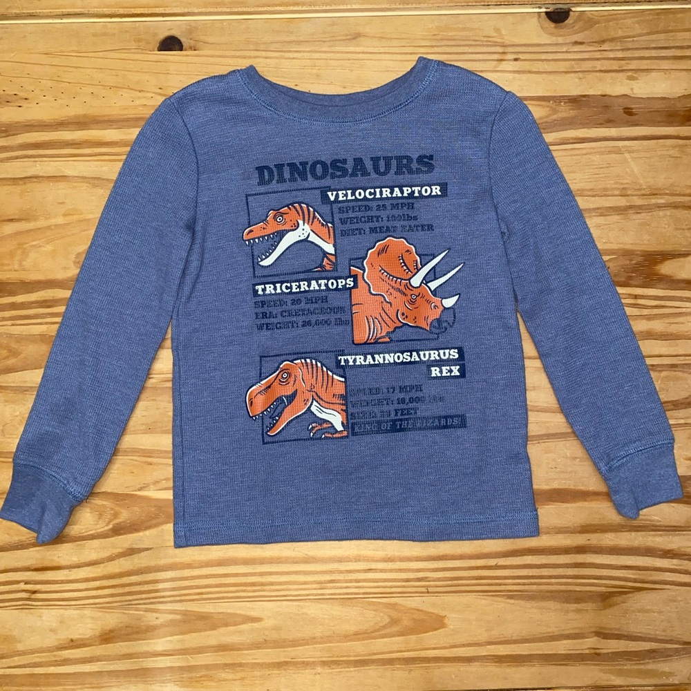 Jumping Beans Toddler Boy Blue Gray Dinosaur
Thermal Long Sleeve Shirt 4T